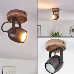 Luminaires Rustiques-hofstein Plafonnier Kuah Noir, 1 lumière