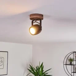 Luminaires Rustiques-hofstein Plafonnier Kuah Noir, 1 lumière