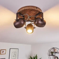 Luminaires Rustiques-hofstein Plafonnier Kuah Noir, 3 lumières