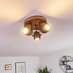 Luminaires Rustiques-hofstein Plafonnier Kuah Noir, 3 lumières