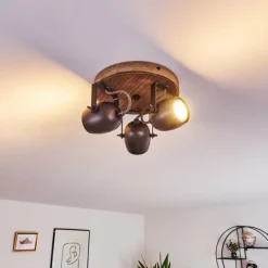 Luminaires Rustiques-hofstein Plafonnier Kuah Noir, 3 lumières