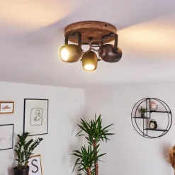 Luminaires Rustiques-hofstein Plafonnier Kuah Noir, 3 lumières