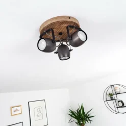 Luminaires Rustiques-hofstein Plafonnier Kuah Noir, 3 lumières