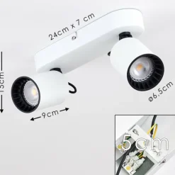 Lampes Vintages & Rétros-hofstein Plafonnier Kullaberg Blanc, 2 lumières