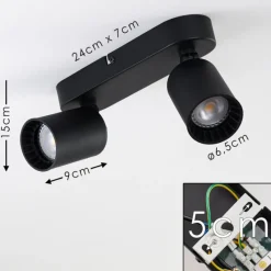 hofstein Plafonnier Kullaberg Noir, 2 lumières