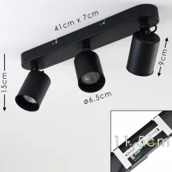 hofstein Plafonnier Kullaberg Noir, 3 lumières