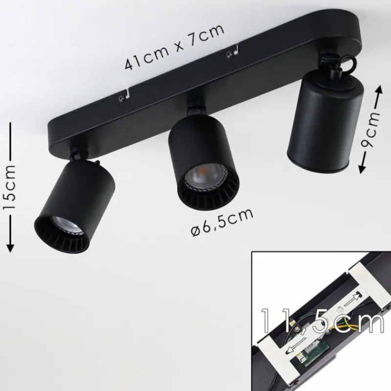 hofstein Plafonnier Kullaberg Noir, 3 lumières