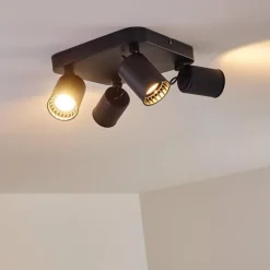 Lampes Vintages & Rétros-hofstein Plafonnier Kullaberg Noir, 4 lumières