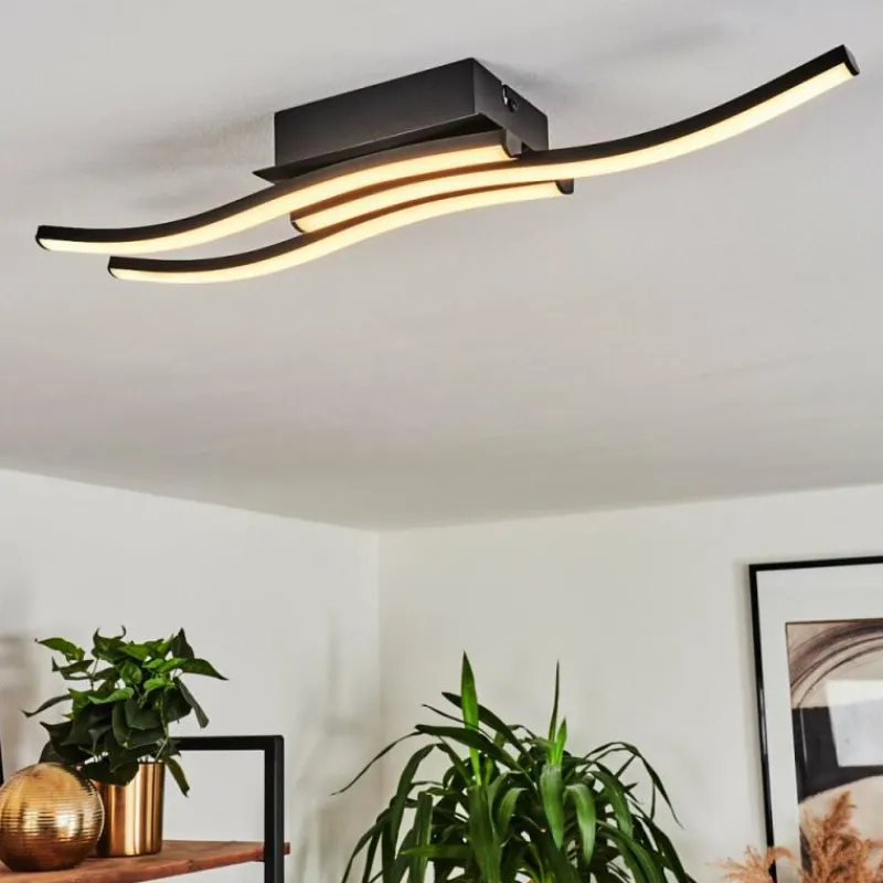 hofstein Plafonnier Kumahu LED Noir, 1 lumière