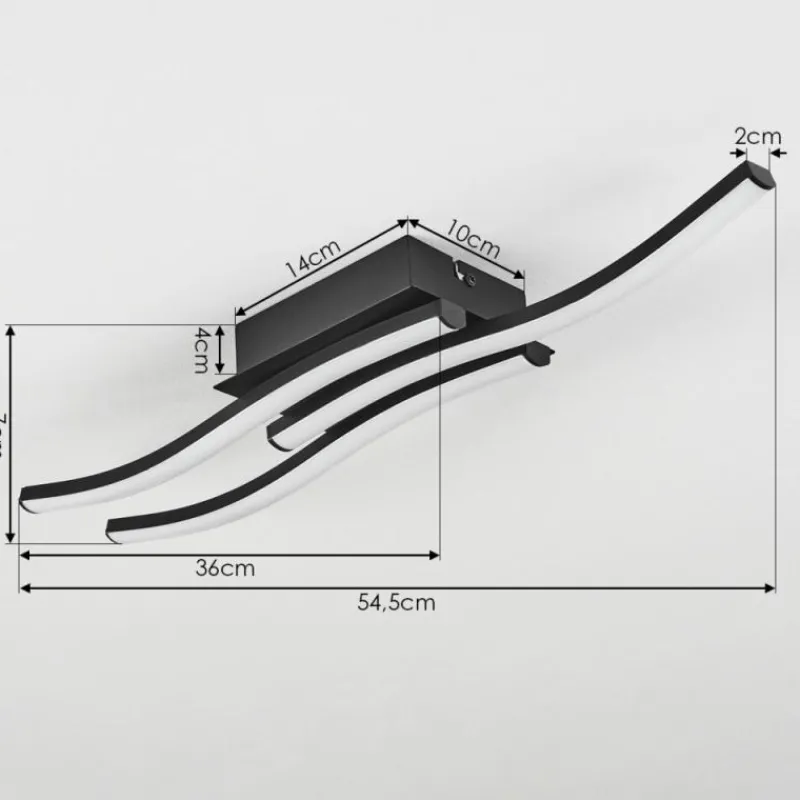 hofstein Plafonnier Kumahu LED Noir, 1 lumière