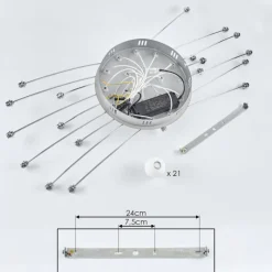 hofstein Plafonnier Lacosse LED Chrome, Nickel mat, 21 lumières