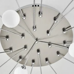 hofstein Plafonnier Lacosse LED Chrome, Nickel mat, 21 lumières