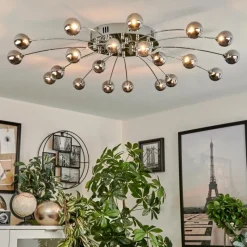 hofstein Plafonnier Lacosse LED Chrome, 21 lumières