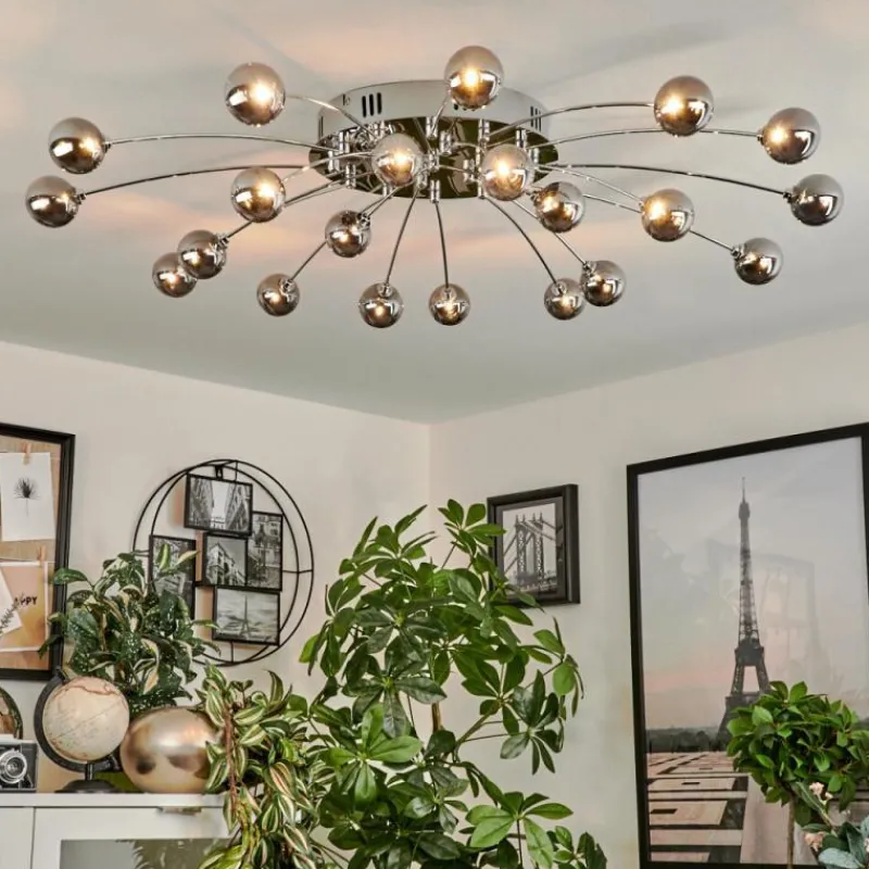 hofstein Plafonnier Lacosse LED Chrome, 21 lumières