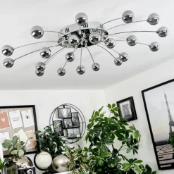 hofstein Plafonnier Lacosse LED Chrome, 21 lumières