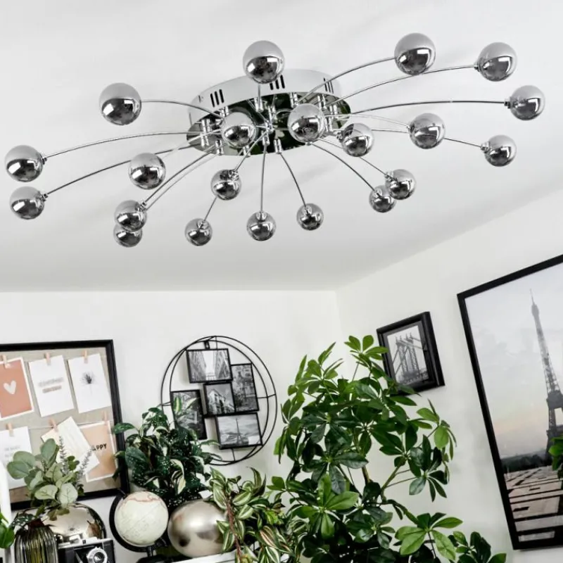 hofstein Plafonnier Lacosse LED Chrome, 21 lumières