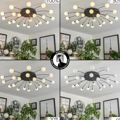 hofstein Plafonnier Lacosse LED Noir, 21 lumières