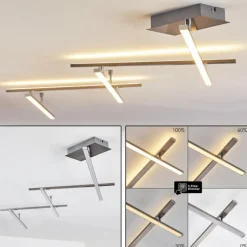 hofstein Plafonnier Lacure LED Nickel mat, 5 lumières* Éclairage Led