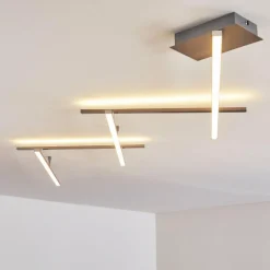 hofstein Plafonnier Lacure LED Nickel mat, 5 lumières* Éclairage Led