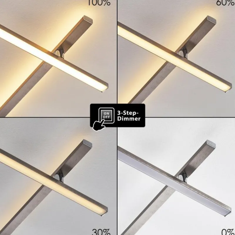 hofstein Plafonnier Lacure LED Nickel mat, 5 lumières* Éclairage Led