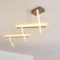 hofstein Plafonnier Lacure LED Nickel mat, 5 lumières* Éclairage Led