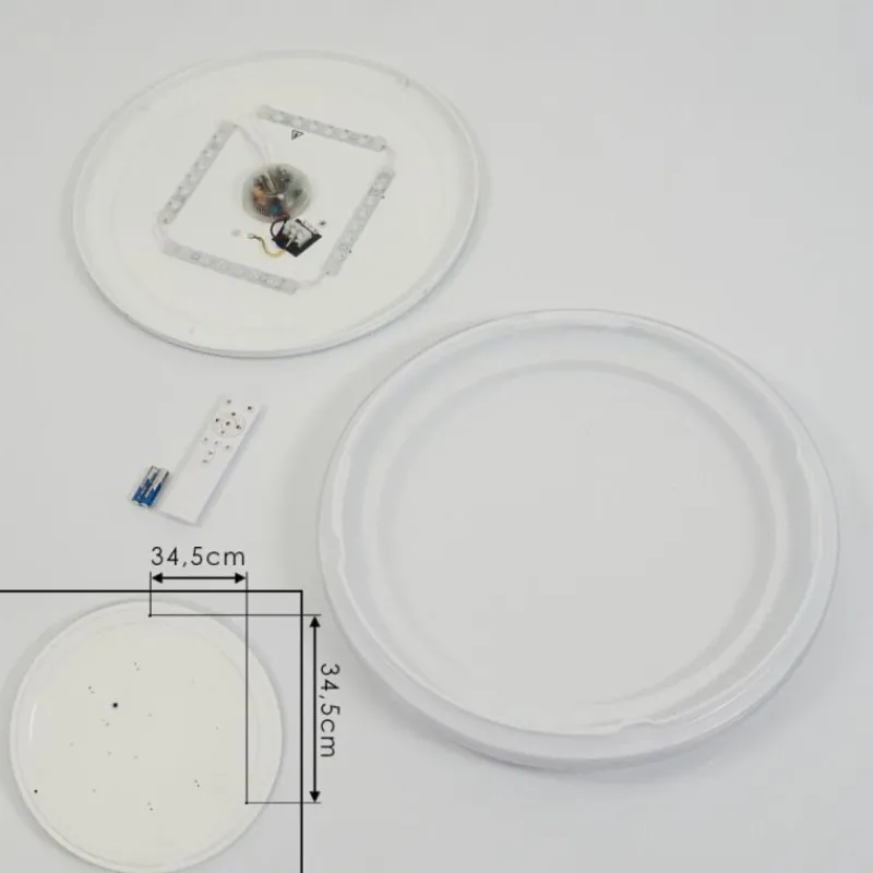 hofstein Plafonnier Laganadi LED Chrome, 1 lumière, Télécommandes, Changeur de couleurs