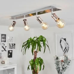 hofstein Plafonnier Lagunita Chrome, Nickel mat, 4 lumières