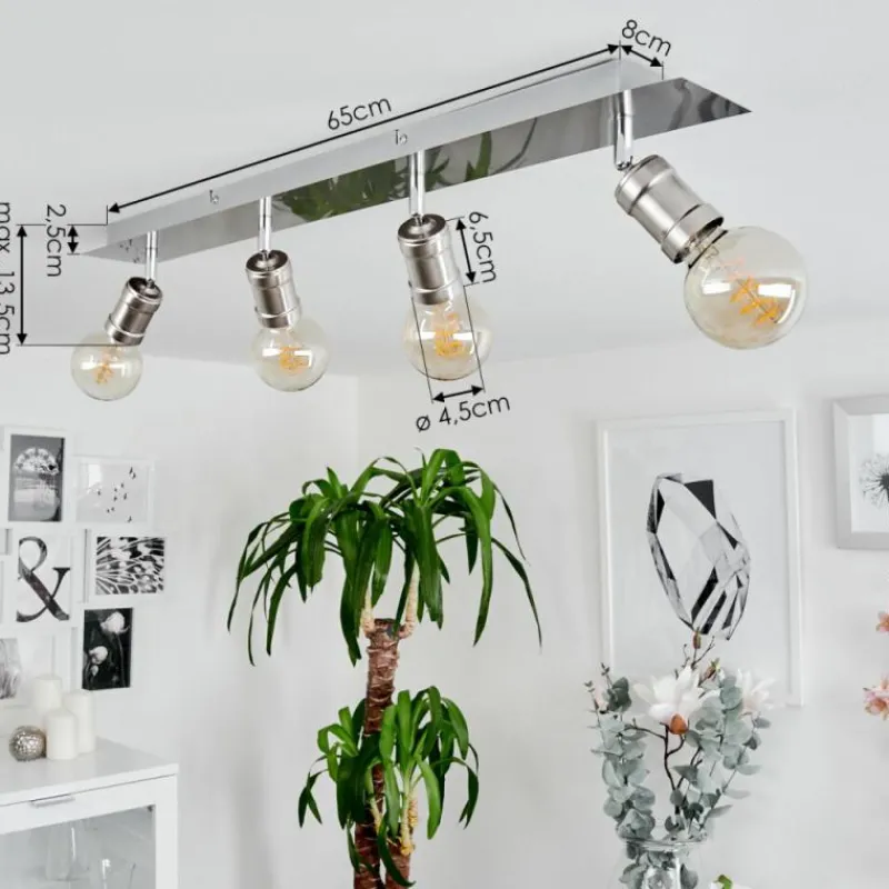 hofstein Plafonnier Lagunita Chrome, Nickel mat, 4 lumières