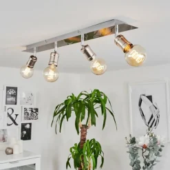 hofstein Plafonnier Lagunita Chrome, Nickel mat, 4 lumières