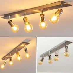 hofstein Plafonnier Lagunita Nickel mat, 4 lumières