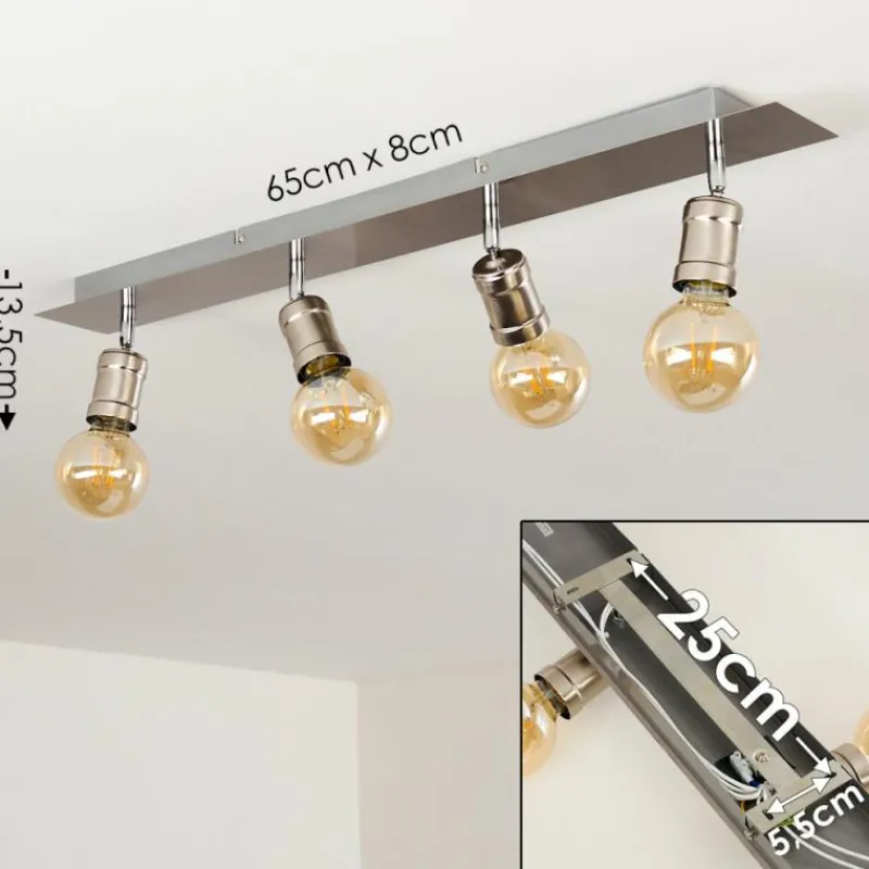 hofstein Plafonnier Lagunita Nickel mat, 4 lumières