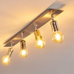 hofstein Plafonnier Lagunita Nickel mat, 4 lumières