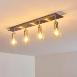 hofstein Plafonnier Lagunita Nickel mat, 4 lumières