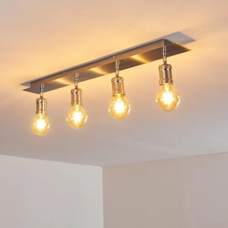 hofstein Plafonnier Lagunita Nickel mat, 4 lumières