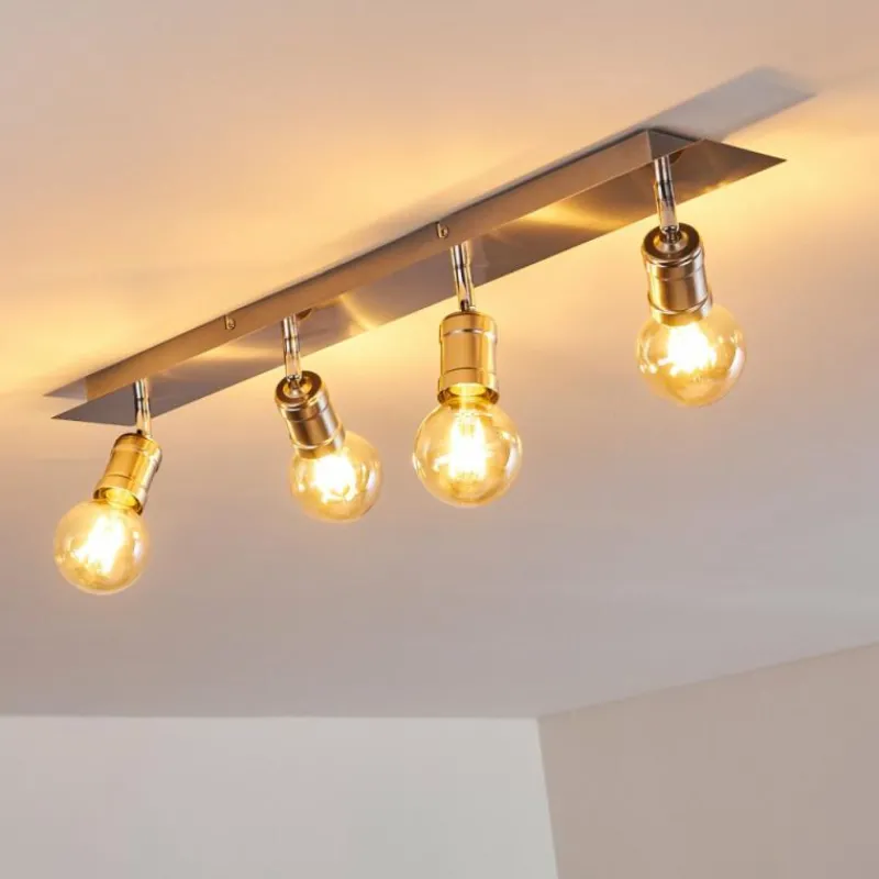 hofstein Plafonnier Lagunita Nickel mat, 4 lumières