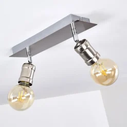 Lampes Vintages & Rétros-hofstein Plafonnier Lagunita Nickel mat, 2 lumières