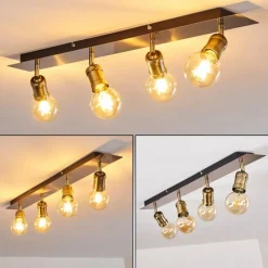 hofstein Plafonnier Lagunita Vieux laiton, 4 lumières* Spots Et Projecteurs