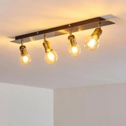 hofstein Plafonnier Lagunita Vieux laiton, 4 lumières* Spots Et Projecteurs