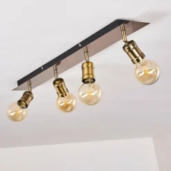 hofstein Plafonnier Lagunita Vieux laiton, 4 lumières* Spots Et Projecteurs