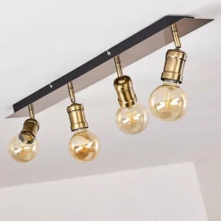 hofstein Plafonnier Lagunita Vieux laiton, 4 lumières* Spots Et Projecteurs