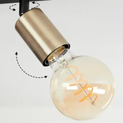 Lampes Vintages & Rétros-hofstein Plafonnier Laharie Vieux laiton, Noir, 3 lumières