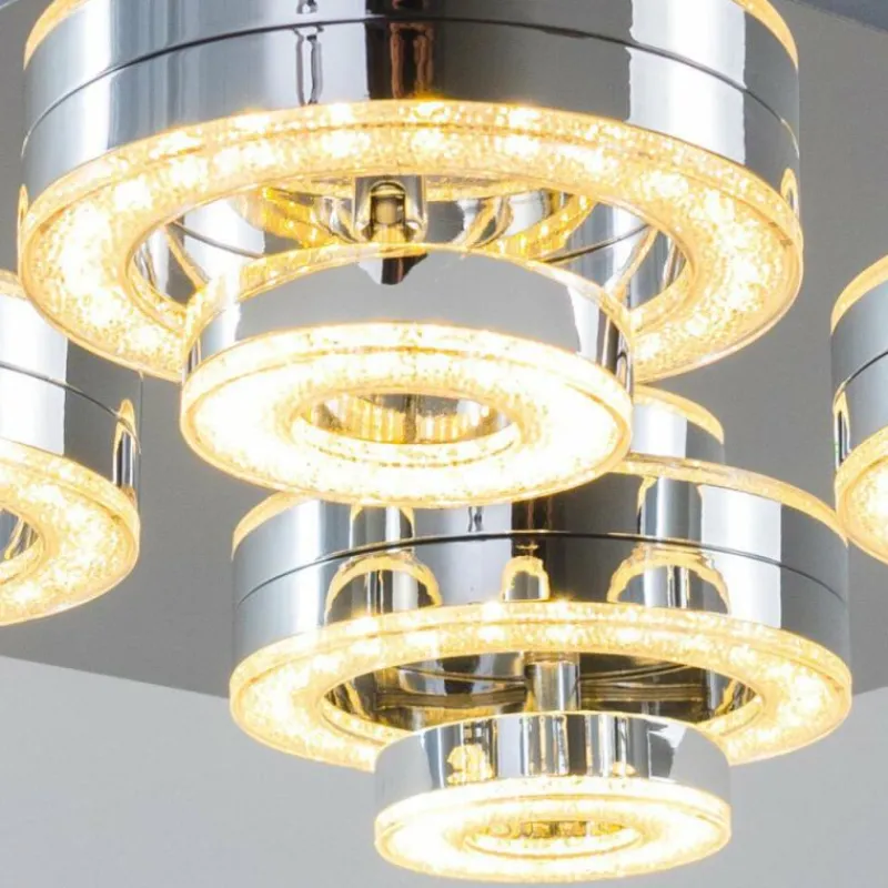 hofstein Plafonnier Lakeshore LED Chrome, 8 lumières