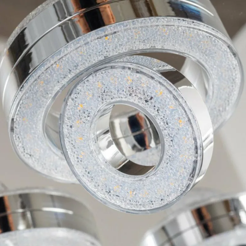 hofstein Plafonnier Lakeshore LED Chrome, 8 lumières