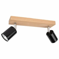 hofstein Plafonnier Languileo Bois clair, 2 lumières