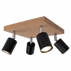 hofstein Plafonnier Languileo Bois clair, 4 lumières