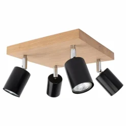 hofstein Plafonnier Languileo Bois clair, 4 lumières