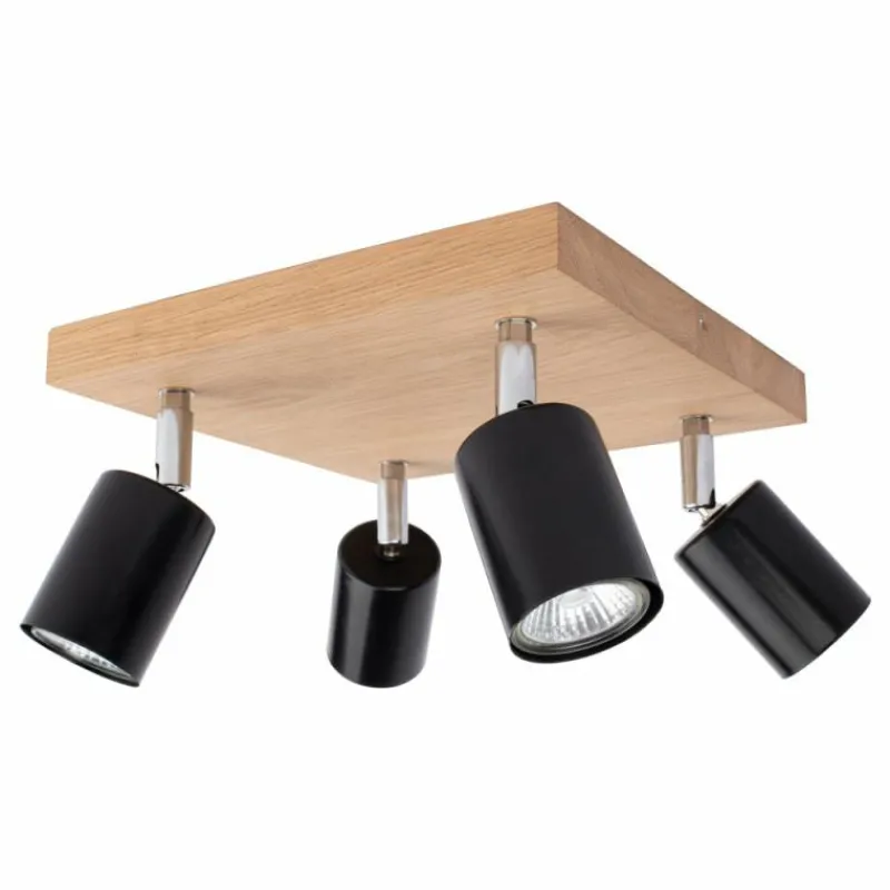 hofstein Plafonnier Languileo Bois clair, 4 lumières