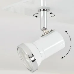 hofstein Plafonnier Lanrigan Chrome, Blanc, 4 lumières