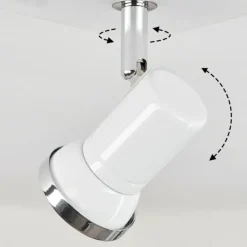 hofstein Plafonnier Lanrigan Chrome, Blanc, 1 lumière