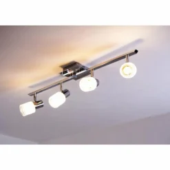 Luminaires Brilliant Plafonnier LED Brilliant Leuchten Chrome, Blanc, 4 lumières